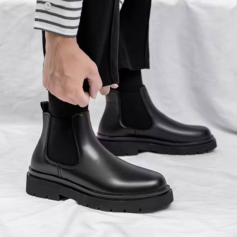 Bottines Homme Noir en Cuir – Légèreté et Confort au Quotidien