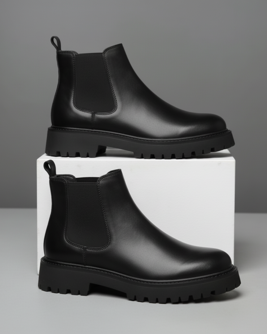 Bottines Homme Noir en Cuir – Légèreté et Confort au Quotidien