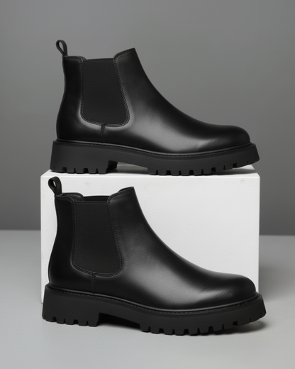 Bottines Homme Noir en Cuir – Légèreté et Confort au Quotidien